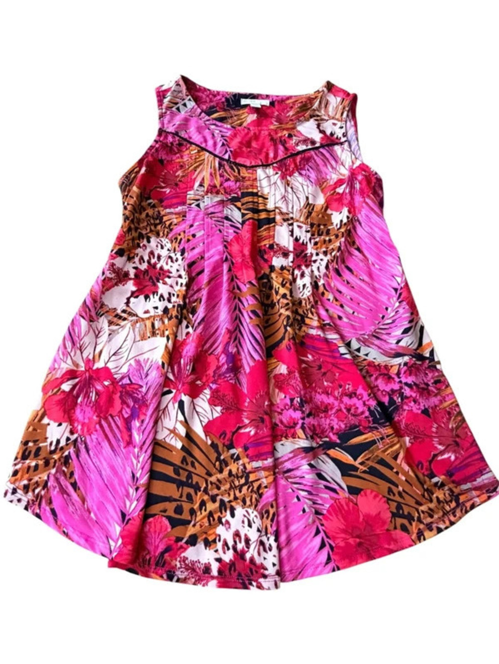Cato EST. 1948 Pink Floral Animal Print Swing Tank Top Size M 2138